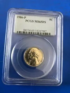 1986-P 5C フルステップ ジェファーソン ニッケル - PCGS MS65FS--537-1