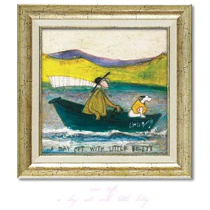 ＼マラソンP2倍＋クーポン／ 送料無料 ユーパワー アートフレーム サムトフト リトルベティ号と出発! ST-06512 絵 絵画 船 海 航海 犬 イヌ dog サム トフト