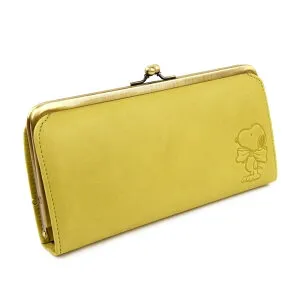 スヌーピー がま口長財布 レディース ギャルソン 薄型 本革 マチあり3室 札入れ 大容量 SNOOPY PEANUTS ピーナッツ Gentle Dog ジェントルドッグ ロングウォレット がま口 口金 財布 長財布 レザー BO