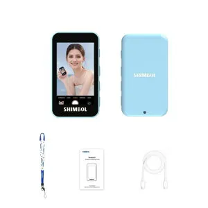 Shimbol CP5 Mini iPhone用ミニセルフィーモニタースクリーン、2.2インチ 480~800P解像度、画面ズームイン、30m伝送範囲、電話Vlog用 (ブルー)