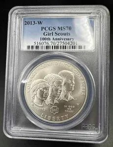2013年 W ガールスカウト記念 シルバードルコイン PCGS MS70 Gem BU