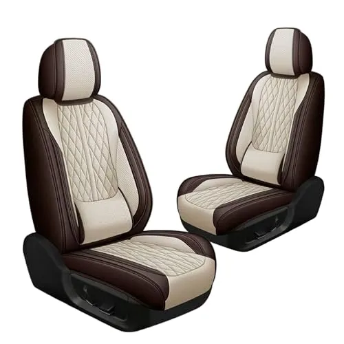 シートカバー と互換性のある スズキ クロスビー MN71S型 X BEE 対応 2席セット 車 シートカバー 車 シートクッション 打孔レザー 通気性 前席専用 軽自動車 普通車対応 カー用品(茶米,無枕)