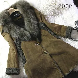 【最終セール】【77760円→49999円】【在庫僅か】フォックスファー付き Wフェイス トルコ産 ラムムートンコート 可愛くて暖かいレディースアウター PREMIUM MOUTON プレミアムムートンコート 9分