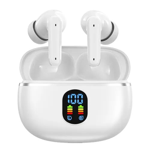 イヤホン bluetooth ワイヤレスイヤホン 【2025次世代 Bluetooth5.4イヤフォン】 LCDディスプレイ残量表示 ENCノイズキャンセリング+DNS技術 最大60時間連続再生 13mm大口径ドライバー HiFi音質 重低音 自動ペアリン