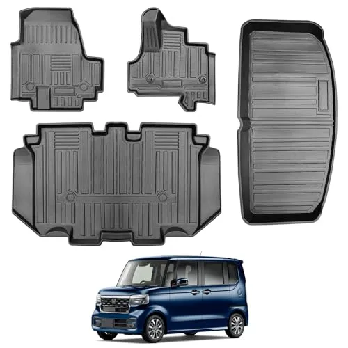 Shvgen適合対応新型 ホンダ N-BOX JF3 JF4 honda nbox フロアマット+ラゲッジマット防水 2017年-現行 3D n-box jf3 アクセサリー カーマット TPE材質 防水 耐摩擦 耐汚 簡単取付れ カーパーツ (エヌボック