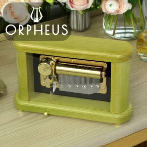 【誕生日・記念日の贈り物に】カスタムメイドオルゴール50弁 ORPHEUS（オルフェウス） 日本製 縦型 スクエア 木製 メープル グリーン 受注生産 本格 高級【EX266】 長く愛せる 美しい音色 自分