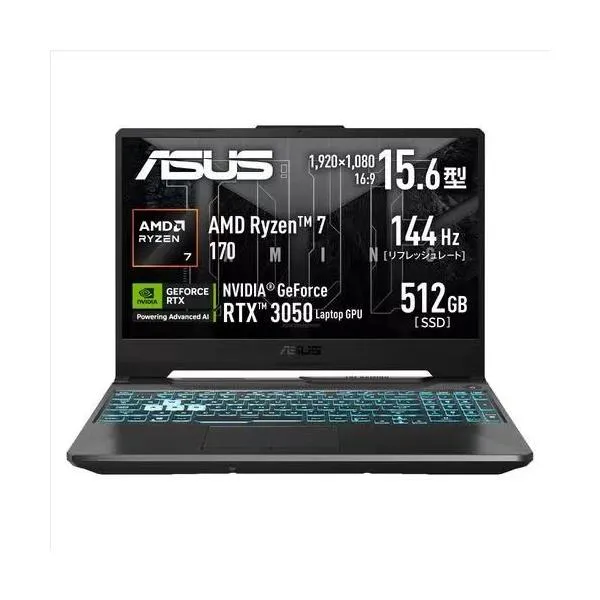 ASUS(エイスース) TUF Gaming A15 FA506NCQ-R7R3050 15.6型 Ryzen 7 メモリ16GB SSD512GB Win11Home ノートパソコン