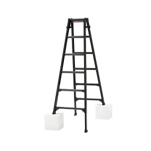 【4月25日限定！最大100％ポイントバック】【法人限定】長谷川工業 はしご兼用脚立6尺 脚部伸縮 ブラックレーベル RYZB-18a 【メーカー直送・代引不可・置配不可・配送地域限定】