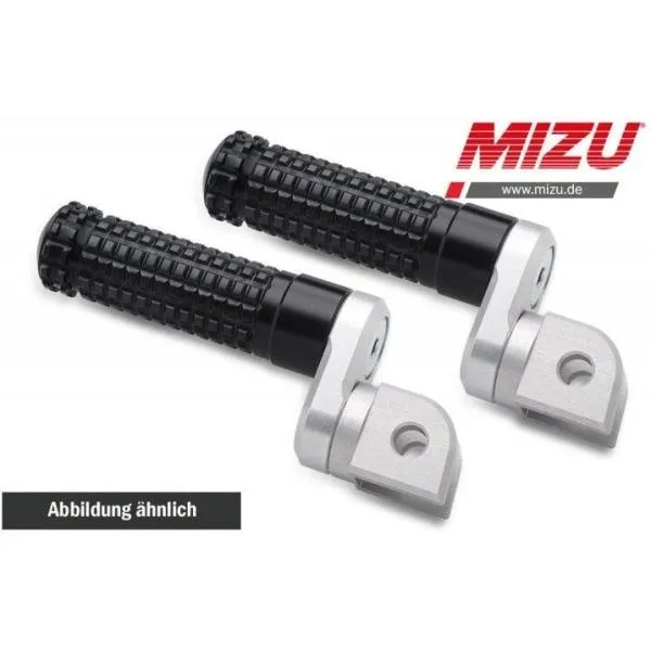 MiZU ミズ Flex Race passenger’s footpeg，including ABE，Silver/Black GSR600 GSR750 GSX-R1000 GSX-R750 GSX650F SV650 SUZUKI スズキ ステップ 足回り