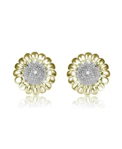 ジュネヴィヴェ レディース アクセサリー ピアス・イヤリング Genevive Clearound Cubic Zirconia Sunflower Inspired Stud Earrings Gold ゴールド