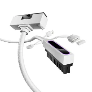 AsiaHorse Hydrus 24ピン PC用スリーブケーブル マザーボード用電源 延長ケーブル (18 AWG高性能銅コア) 30CM 1本の24ピン マザーボード 延長 2000Wの16 AWG HYDRUS-24PIN-WHITE-T-30CM