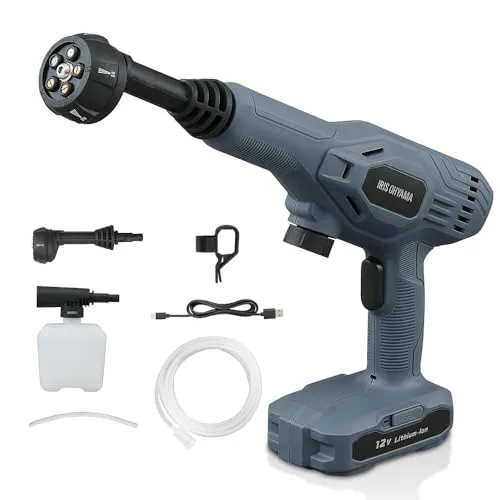 【Amazon.co.jp限定】アイリスオーヤマ 充電式ハンディーウォッシャー 水道より高圧で洗浄(非高圧洗浄機) コードレス【超軽量0.9kg】水道不要【浴室排水溝のお掃除にも使える】ペットボトル給水可 節水 A-JHW-101