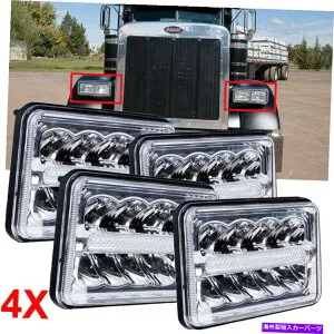 USヘッドライト 4x6 '' Peterbilt用ヘッドライト357 378 379 379 387 DRLハイロービームヘッドランプ4X 4x6'' LED Headlight For Peterbilt 357 378 379 387 DRL High-Low Beam Headlamps 4X【並行輸入品】