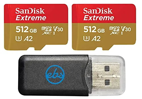 SanDisk MicroSD 512GB エクストリームメモリーカード (2パック) GoProアクションカメラ Hero11 Black and Hero11 Black Mini (SDSQXAV-512G-GN6MN) 対応 Everything