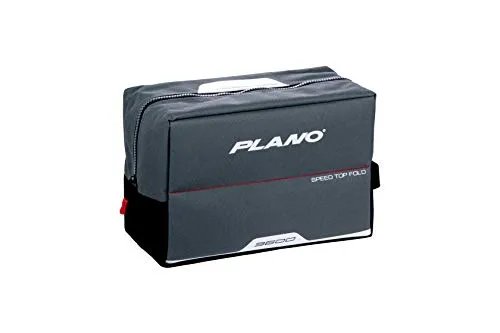 Plano Weekend Series 3600 折りたたみ式スピードバッグ グレー生地 3600収納ユーティリティボックス2個付き 釣り用タックルソフトストレージバッグ EZラベルシステム付き チャコール