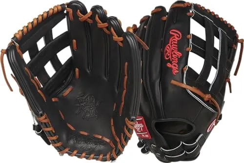 Rawlings | Heart of The Hide スローピッチ ソフトボールグローブ | 右投げ | 14インチ - H-ウェブ | ブラック