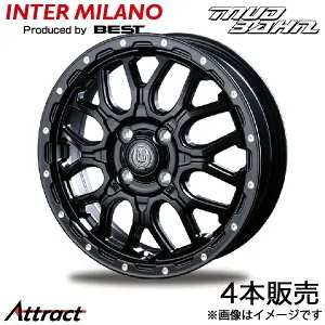 インターミラノ マットバーン XR-800M デリカミニ B34A/B35A/B37A/B38A アルミホイール 4本(15×4.5J 4-100 +45 マットブラック/ピアス)
