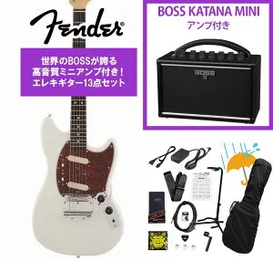Fender / Made in Japan Traditional 60s Mustang Rosewood FB Olympic White BOSS KATANA MINI アンプ付き13点セット！【YRK】