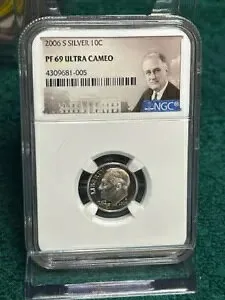 2006-S シルバー ルーズベルト NGC PF 69 ウルトラ カメオ 10c レア ポートレート ラベル