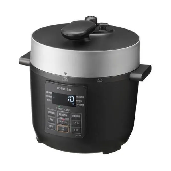 【長期保証付】東芝(TOSHIBA) RCP-30R-K 電気圧力鍋 1台8役 3.0L ブラック
