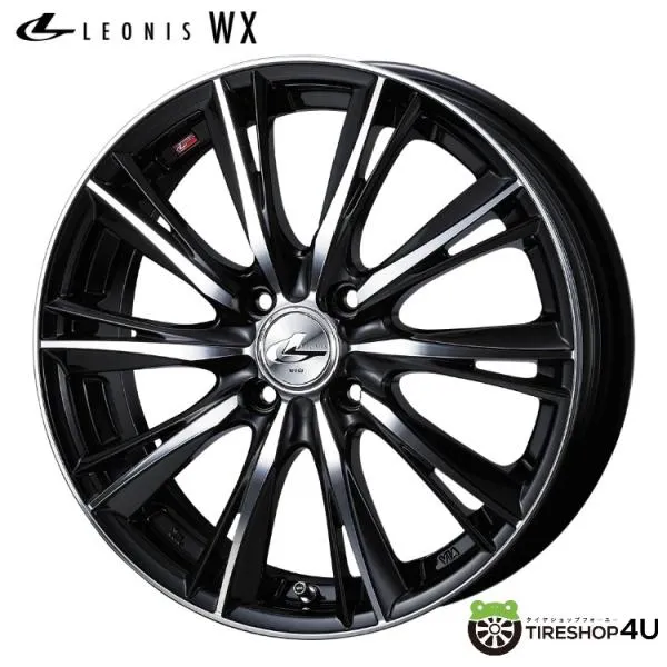 LEONIS WX 16x5.0J 4/100 +45 BKMC ブラックミラーカット 新品ホイール1本価格 【代引き不可】