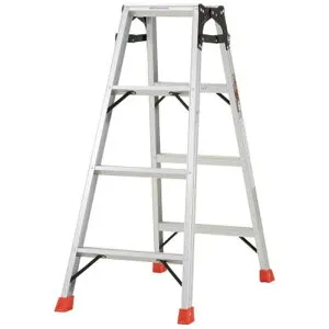 トラスコ中山 はしご兼用脚立 アルミ合金製・脚カバー付 高さ1.11m THK-120