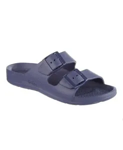 トーツ レディース シューズ サンダル Totes Women's Double Buckle Adjustable Slide with Everywear Navy Blue ネイビー