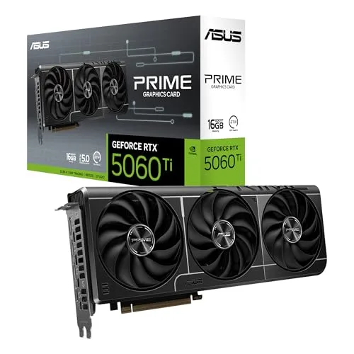ASUS SFF-Ready Prime GeForce RTX? 5060 Ti 16GB GDDR7 グラフィックスカード (PCIeR 5.0、16GB GDDR7、HDMIR/DP 2.1、2.5スロット、Axial-techファン、デュアルBIO