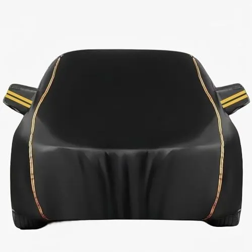 車カバー ボディカバー カーボディカバー に適用 L 3962 x B 1473 x H 1270 mm 車，自動車 ボディーカバー 防台風 防水防雪防塵防雪紫外線 四季対応，ドアジッパー付，あなたの車に合わせてカスタマイズ(Black)