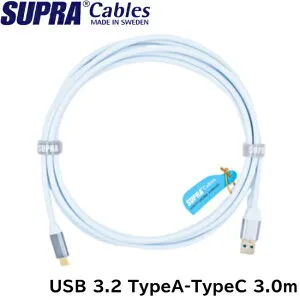 SUPRA スープラ USBケーブル USB3.2 TypeA-TypeC 最大10Gbps 最大60W(3A) 高品質SUPER HIGH SPEED ハイレゾ音源 24bitHDオーディオ0.5m/1.0m/2.0m/3.0mSAEC サエクマコース