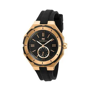 テクノマリーン 腕時計 ウォッチ 時計 レディース 女性用 Technomarine Women's Cruise Stainless Steel Quartz Watch with Silicone Strap, Black, 17 (Model: TM-118010)