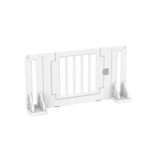 ベビーゲート 置くだけ ベビーフェンス フェンス 安全柵 ドア付き 強力な吸盤が付き 自立式 赤ちゃん 間仕切り キッズパーテーション 自由変形可能 簡単組立 ロングパネル ペットゲート (148.5CM/ホワイト) (111CM)