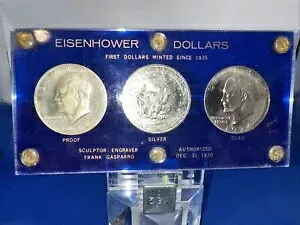 アイゼンハワー ドル 3 コイン セット 1972 S 40% シルバー 1972 S プルーフ CD 1974 プルーフ クラッド