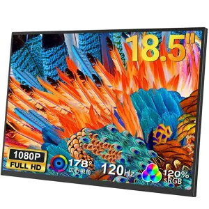 Laptomoモバイルモニター18.5インチIPSモバイルディスプレイ大画面1920x1080FHD非光沢自立スタンド搭載ノートPC用ポータブルディスプレイ持ち運びサブモニターUSBType-C/miniHDMI接続