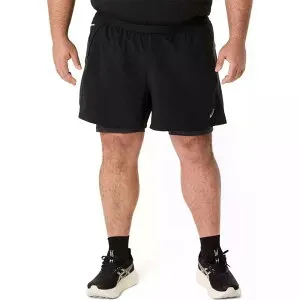 アシックス ロード 2イン1 5インチ ショーツ （ PerformanceBlack/GraphiteGrey ） | ASICS Road 2-in-1 5in shorts [t]