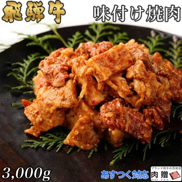 飛騨牛 味付け焼肉 ギフト 肉 牛肉 和牛 国産 A5 A4 結婚祝い 出産祝い 内祝い お祝い お返し 結婚 目録 景品 BBQ バーベキュー 3,000g 3kg 15～21人前