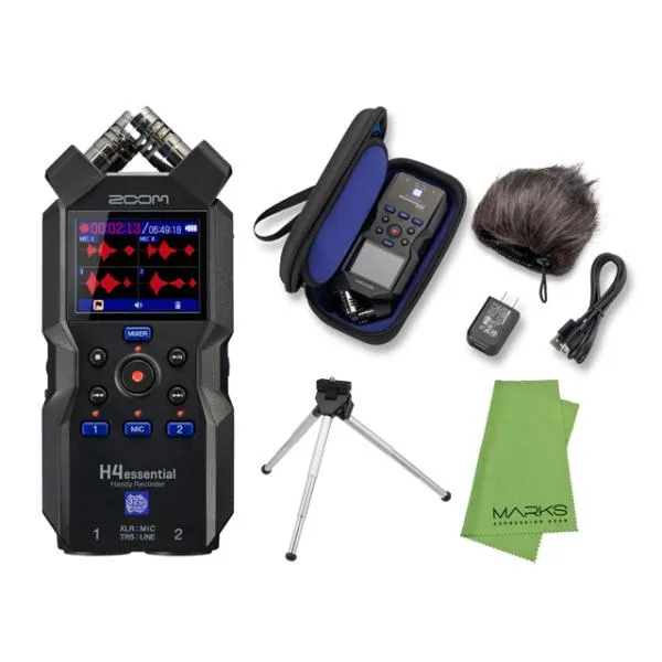 ZOOM H4essential + APH-4e + ミニ三脚 + マークスクロスセット ハンディーレコーダー