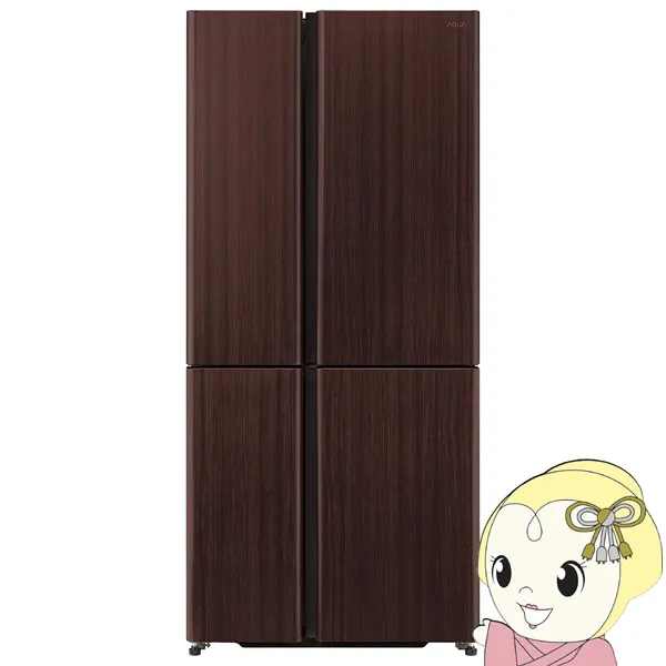 冷蔵庫【標準設置費込】AQUA アクア 512L 4ドア ダークウッドブラウン TZシリーズ AQR-TZ51R-T ぎおん