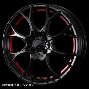 【個人宅発送可能】 ウェッズ Weds 16X5.0J +45 4穴 PCD100 BK/RED ホイール 1本 NOVARIS ROHGUE UY ノヴァリス・ローグ ユーワイ (42161)