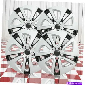 Wheel Covers Set of 4 16-18トヨタプリウスつ/ 4人用/ブラック5スポーク15 ホイールカバーワット4シルバーのセット Set of 4 Silver w/Black 5 Spoke 15 Wheel Covers for 16-18 Toyota Prius Two/Four 【並行輸入品】