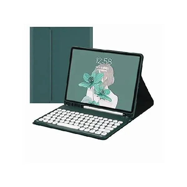 iPad Pro 12.9'' 6th Gen 2022 Keyboard case 2021 2020 2018（5th /4th /3rd Gen ） Magnetic Detachable Bluetooth Keyboard Cute Round Key with Pe_並行輸入