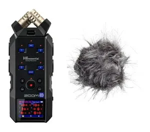【送料込】ZOOM H6essential(専用ヘアリーウィンドスクリーン/WSH-4e付) ハンディレコーダー 6トラック 32bitフロート録音 大口径XYステレオマイク フラッグシップモデル
