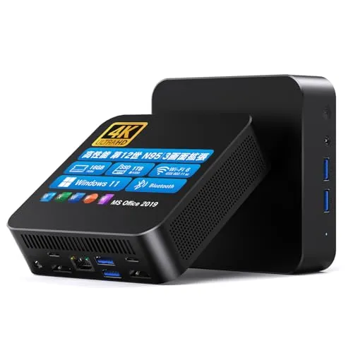 VETESA ミニpc 第12世代n95 windows11 office2024搭載 小型pc 3画面出力 HDMI(4K)/高速Wi-Fi6/RJ45有線LAN ミニパソコン 超軽量356.5g 高性能 みにpc 小型pc 16GB 512GB SSD