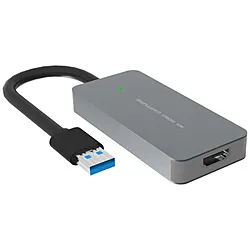 アペックス ウェブカメラ化 [USB-A接続 →ポート：HDMI] Aqual 4K HDMIキャプチャーL シルバー AXK4KHCL