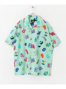 【SALE／50%OFF】MAGIC NUMBER OPEN COLLAR SHORT-SLEEVE SHIRTS Sonny Label サニーレーベル トップス シャツ・ブラウス ブラック グリーン【RBA_E】【送料無料】[Rakuten Fashion]