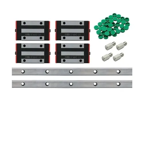 2pc HGR15 HGR20 スクエアリニアガイドレール 200mm-1500mm + 4pc HGH15CA HGW15CC HGH20CA HGW20CC CNC ルーター彫刻用(2 HGR15 4 HGH15CA,450mm)
