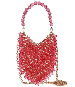 バッジェリーミシュカ レディース バッグ ショルダーバッグ ミニ Badgley Mischka Jewel Dripped Crystal Mini Pouch Crossbody Bag Hot Pink ピンク