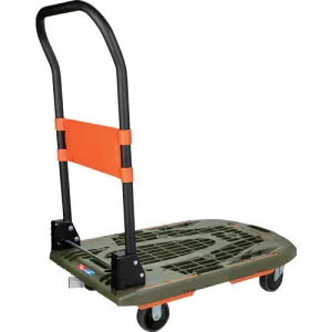オレンジブック トラスコ中山 TRUSCO 樹脂台車 カルティオ（新型） 780X490 折畳 オリーブドラブ 樹脂ストッパー付 MPK780-OD-JS