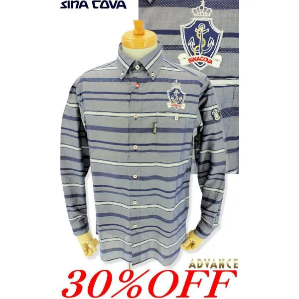 30％OFFセール シナコバ メンズ アウトレット ゴルフ 長袖シャツ 2021春夏新作 sinacova 大きいサイズ ちょいワルおやじ 送料無料 20114020-290 M/L/LL