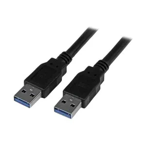 （まとめ） StarTech.com USB3.0ケーブル 1.8m Type A-Type A オス／オス ブラック USB3SAA6BK1本 【×3セット】
